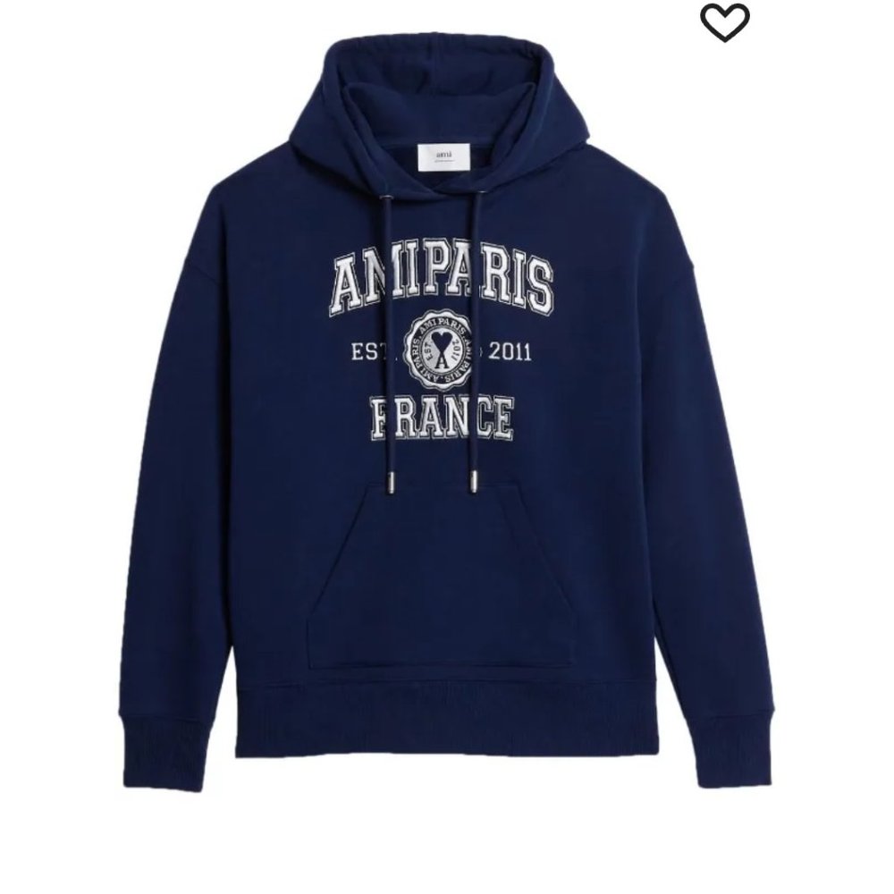 NEW SEASON: Ami Paris France navy hoodie small
